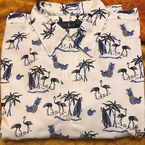 Men’s Ralph Lauren polo short sleeve button up XLT shirt